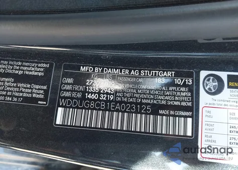 2014 Mercedes-Benz S 550 z USA, uszkodzony, nr VIN WDDUG8CB1EA023125